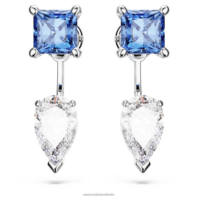Swarovski mesmera jackor med örhängen P28L969 Smycken blandade snitt, avtagbar, blå, rodiumpläterad