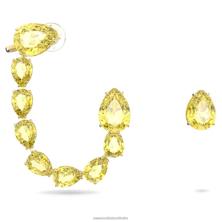Swarovski millenia ear cuff P28L967 Smycken asymmetrisk design, päronslipad, gul, guldfärgad