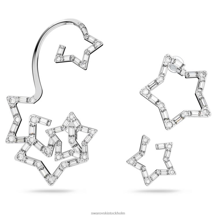 Swarovski stella öronkudd P28L377 Smycken blandade snitt, stjärna, vit, rodiumpläterad