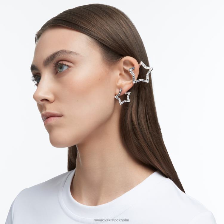 Swarovski stella öronkudd P28L377 Smycken blandade snitt, stjärna, vit, rodiumpläterad