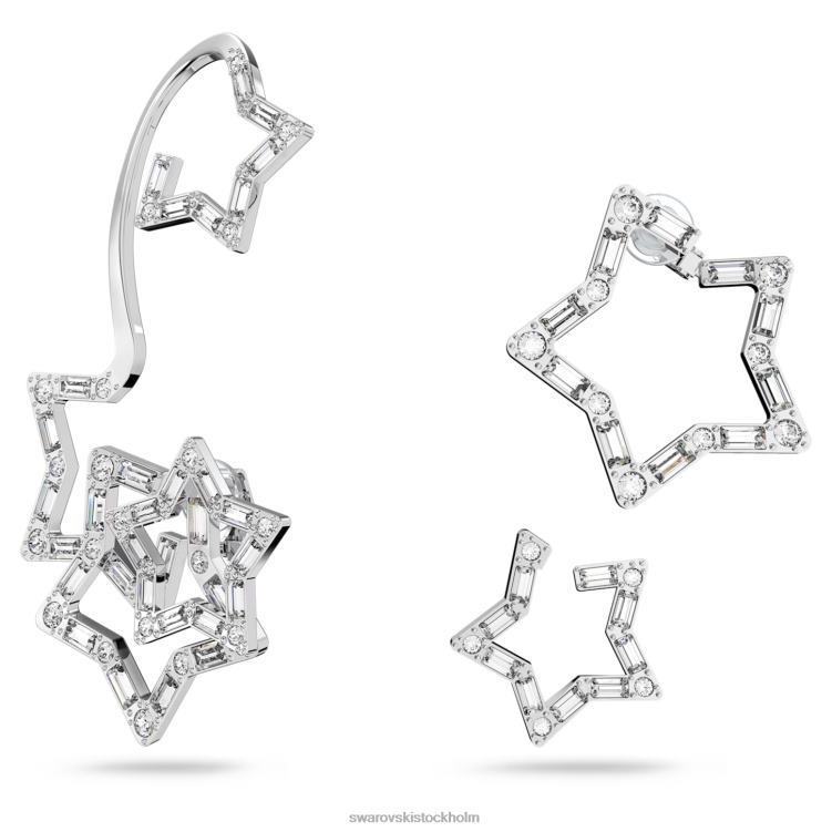 Swarovski stella öronkudd P28L377 Smycken blandade snitt, stjärna, vit, rodiumpläterad