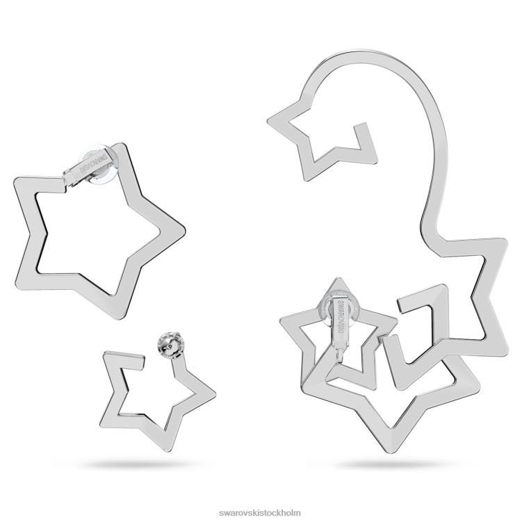 Swarovski stella öronkudd P28L377 Smycken blandade snitt, stjärna, vit, rodiumpläterad