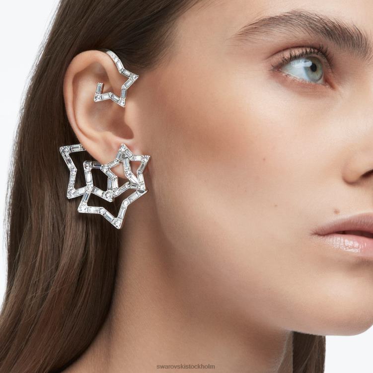 Swarovski stella öronkudd P28L377 Smycken blandade snitt, stjärna, vit, rodiumpläterad