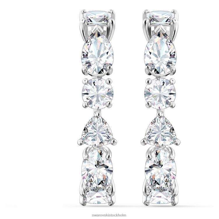Swarovski tennis deluxe öronkuddar P28L965 Smycken blandade snitt, vita, rodiumpläterade