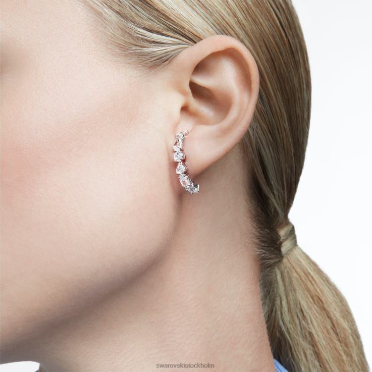 Swarovski tennis deluxe öronkuddar P28L965 Smycken blandade snitt, vita, rodiumpläterade