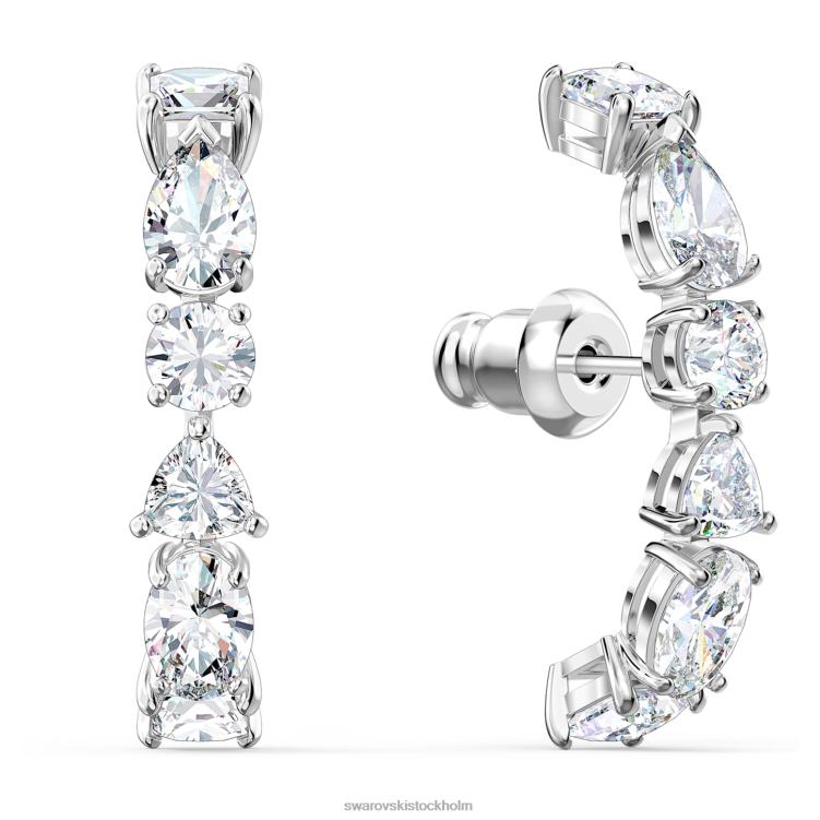 Swarovski tennis deluxe öronkuddar P28L965 Smycken blandade snitt, vita, rodiumpläterade