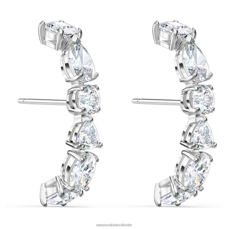 Swarovski tennis deluxe öronkuddar P28L965 Smycken blandade snitt, vita, rodiumpläterade