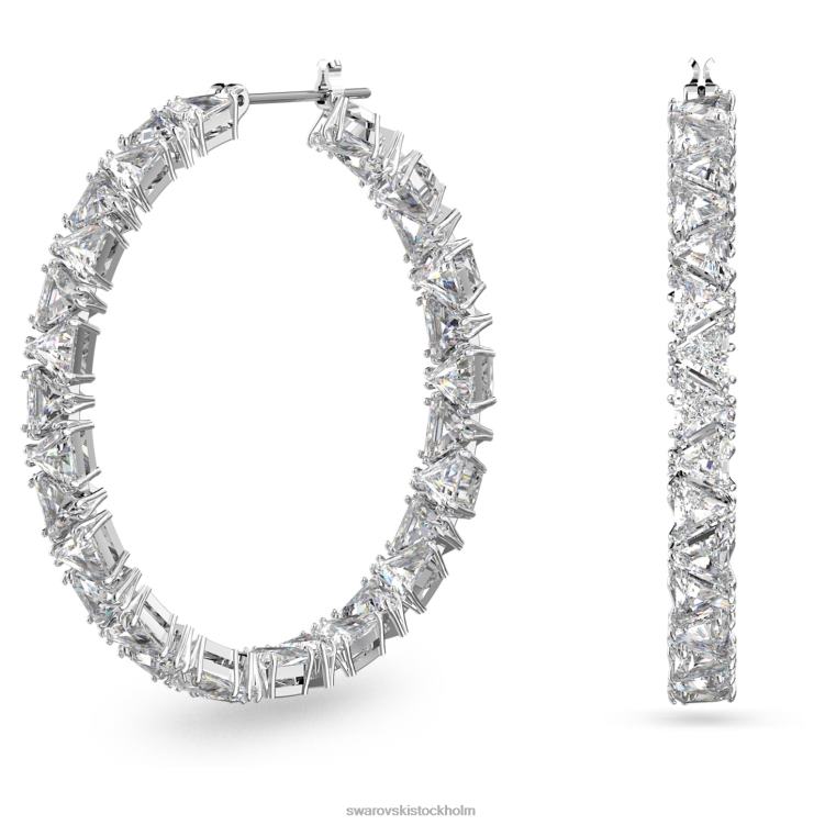 Swarovski Ortyx hoop örhängen P28L870 Smycken triangelskuren, vit, rodiumpläterad