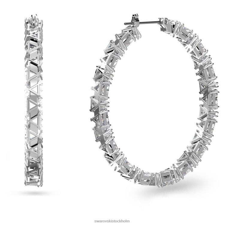 Swarovski Ortyx hoop örhängen P28L870 Smycken triangelskuren, vit, rodiumpläterad