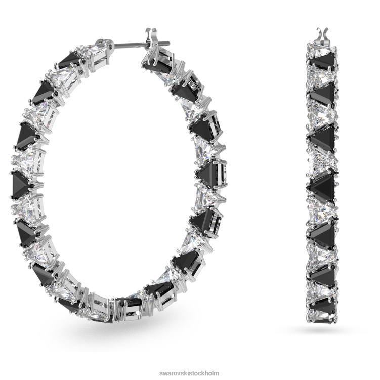 Swarovski Ortyx hoop örhängen P28L886 Smycken triangelskuren, svart, rodiumpläterad