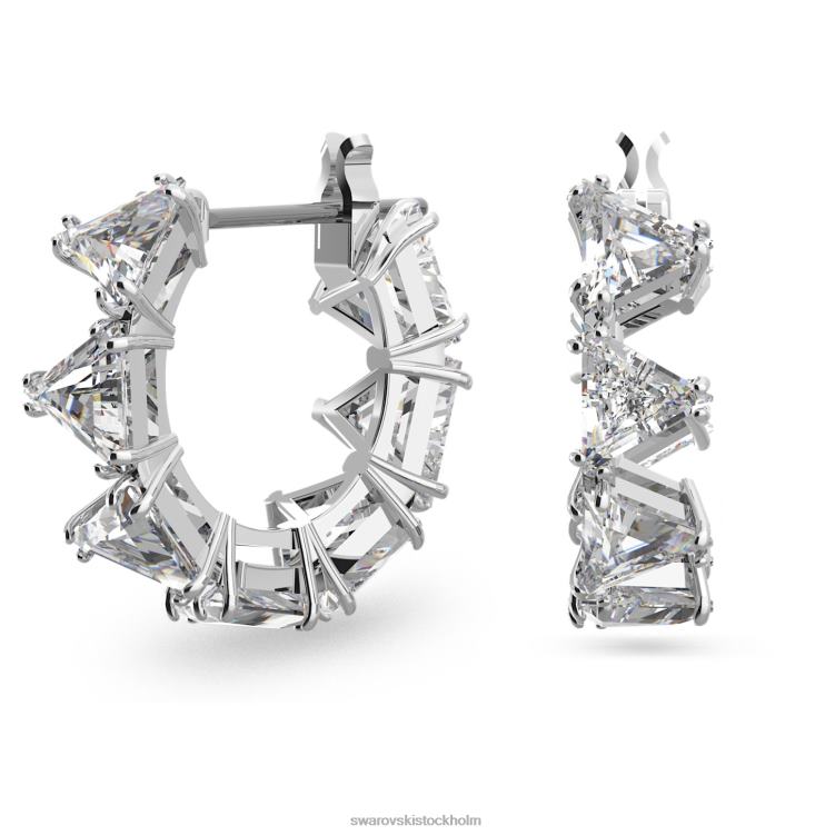 Swarovski Ortyx hoop örhängen P28L887 Smycken triangelskuren, vit, rodiumpläterad