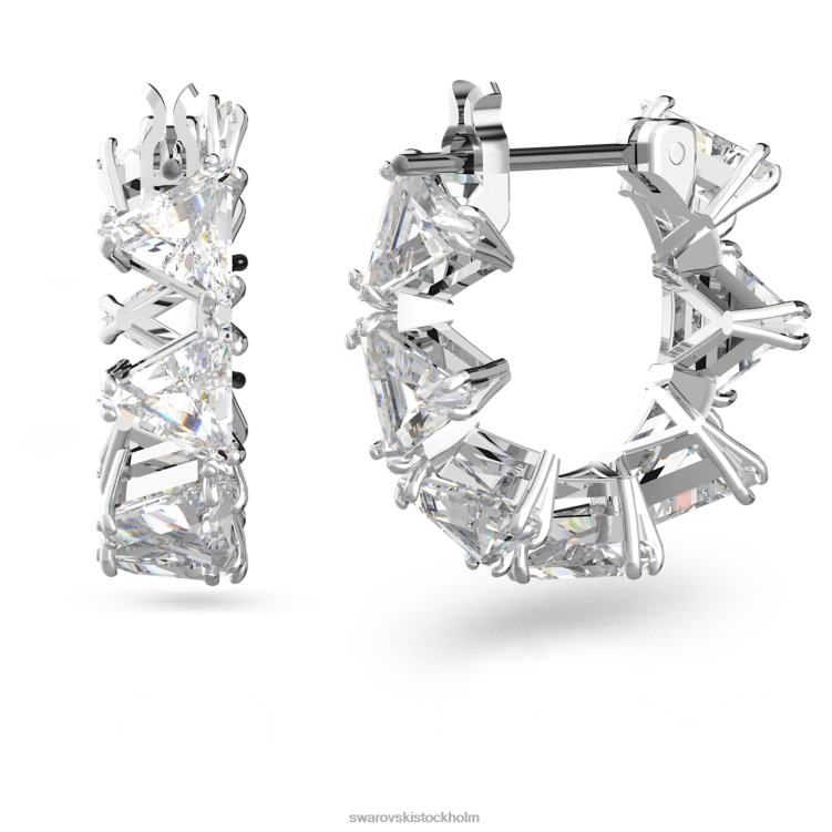 Swarovski Ortyx hoop örhängen P28L887 Smycken triangelskuren, vit, rodiumpläterad