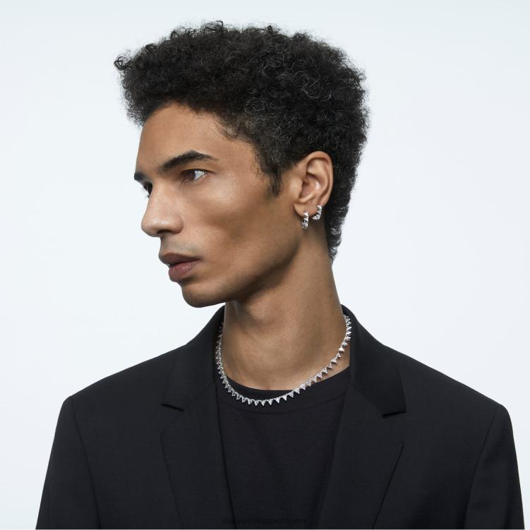 Swarovski Ortyx hoop örhängen P28L887 Smycken triangelskuren, vit, rodiumpläterad