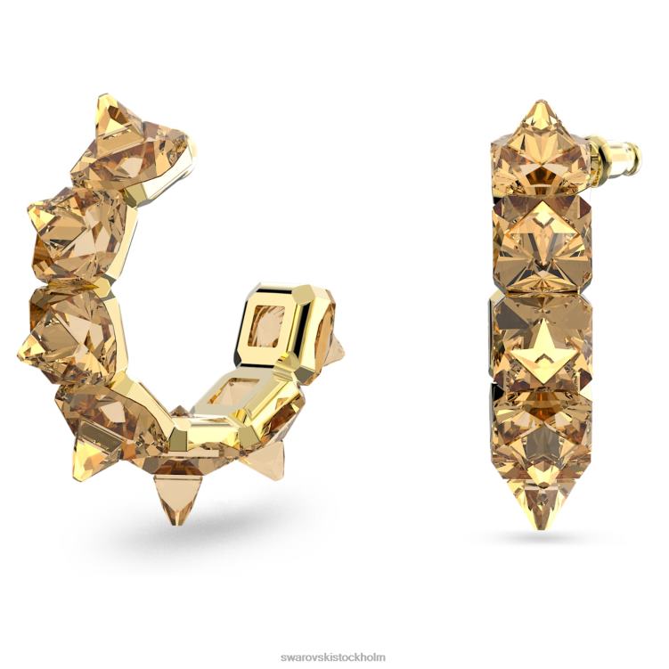 Swarovski Ortyx hoop örhängen P28L905 Smycken pyramidskuren, guldton, guldfärgad
