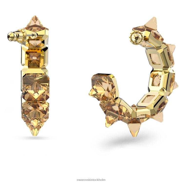 Swarovski Ortyx hoop örhängen P28L905 Smycken pyramidskuren, guldton, guldfärgad