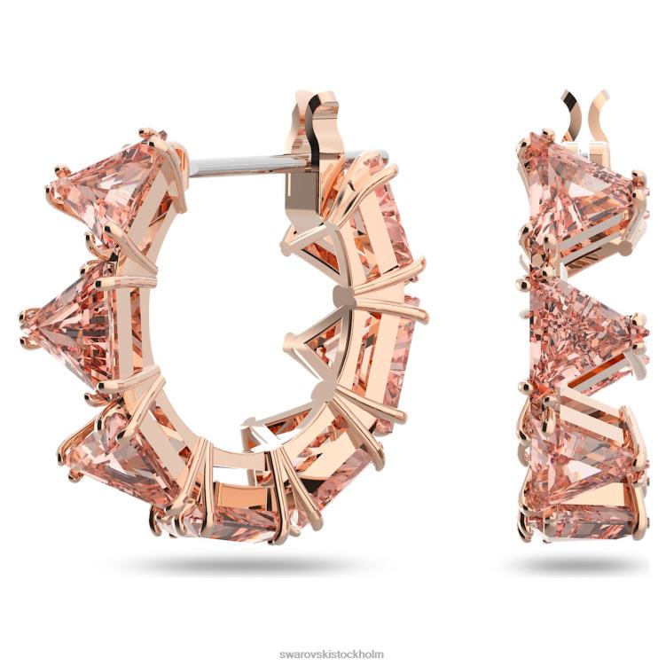 Swarovski Ortyx hoop örhängen P28L916 Smycken triangelslipad, rosa, roséguld pläterad
