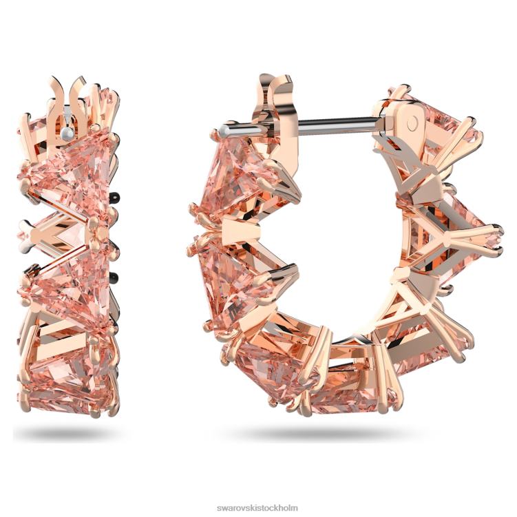 Swarovski Ortyx hoop örhängen P28L916 Smycken triangelslipad, rosa, roséguld pläterad