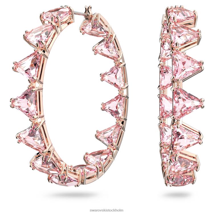 Swarovski Ortyx hoop örhängen P28L919 Smycken triangelslipad, rosa, roséguld pläterad