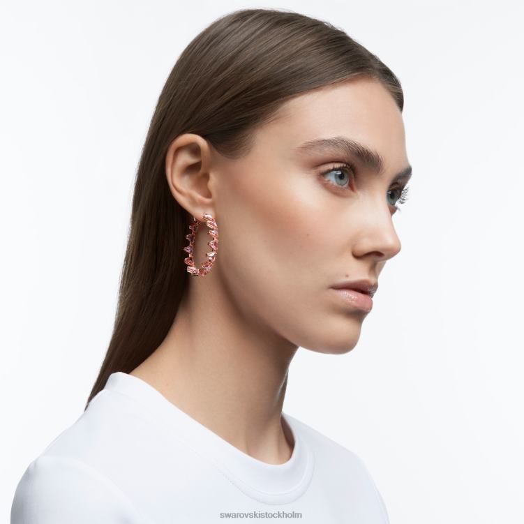 Swarovski Ortyx hoop örhängen P28L919 Smycken triangelslipad, rosa, roséguld pläterad