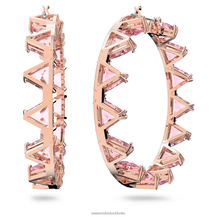 Swarovski Ortyx hoop örhängen P28L919 Smycken triangelslipad, rosa, roséguld pläterad