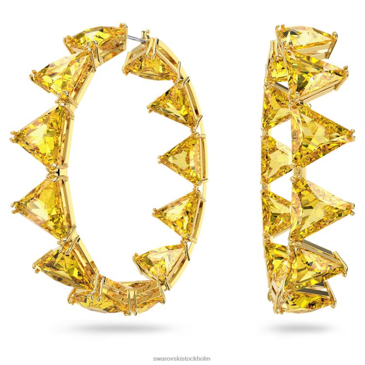 Swarovski Ortyx hoop örhängen P28L924 Smycken triangelskuren, gul, guldfärgad