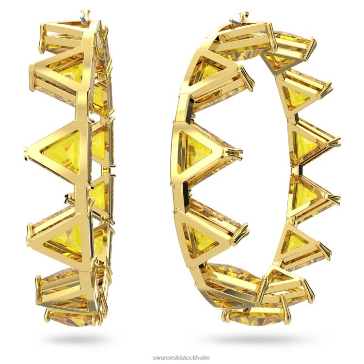 Swarovski Ortyx hoop örhängen P28L924 Smycken triangelskuren, gul, guldfärgad