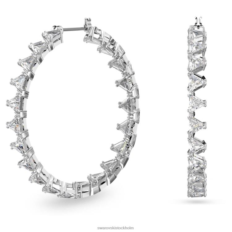 Swarovski Ortyx hoop örhängen P28L931 Smycken triangelskuren, vit, rodiumpläterad