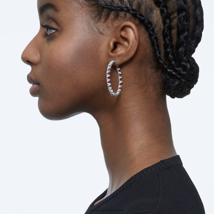 Swarovski Ortyx hoop örhängen P28L931 Smycken triangelskuren, vit, rodiumpläterad