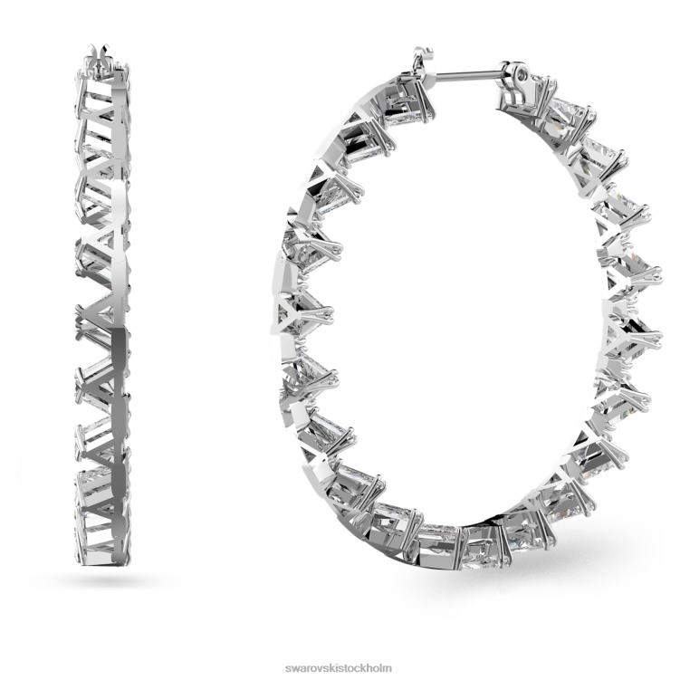 Swarovski Ortyx hoop örhängen P28L931 Smycken triangelskuren, vit, rodiumpläterad