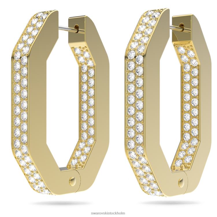Swarovski dextera hoop örhängen P28L880 Smycken oktagonform, vit, guldfärgad