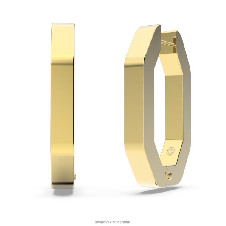 Swarovski dextera hoop örhängen P28L880 Smycken oktagonform, vit, guldfärgad
