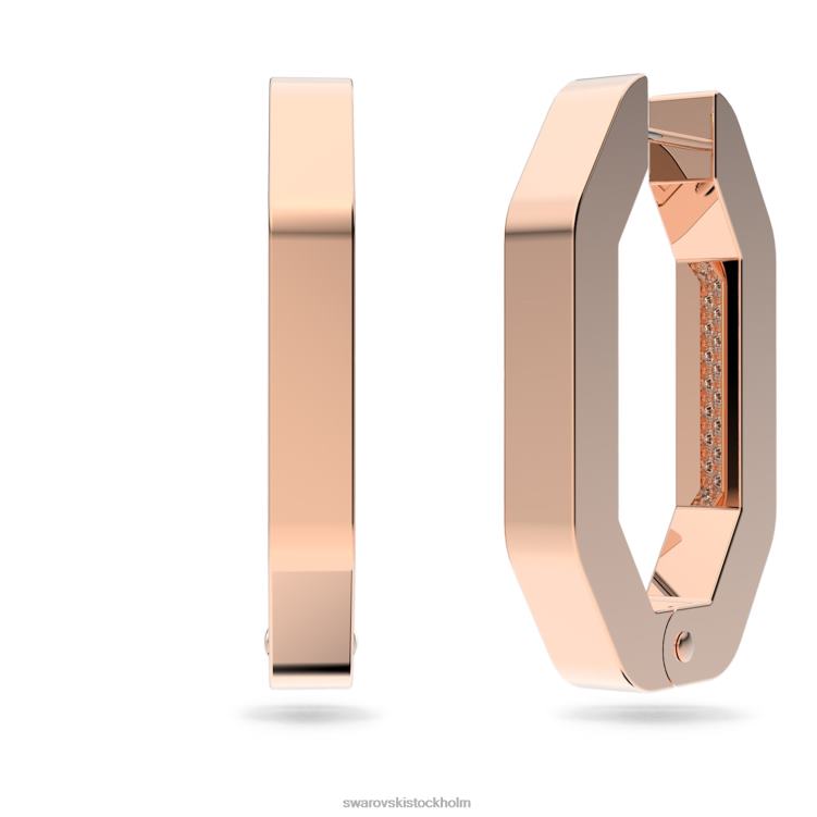 Swarovski dextera hoop örhängen P28L893 Smycken oktagonform, vit, roséguld pläterad