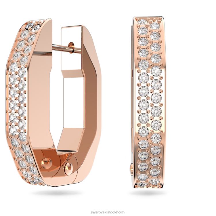 Swarovski dextera hoop örhängen P28L898 Smycken oktagonform, vit, roséguld pläterad
