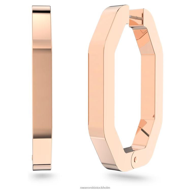 Swarovski dextera hoop örhängen P28L910 Smycken oktagonform, vit, roséguld pläterad