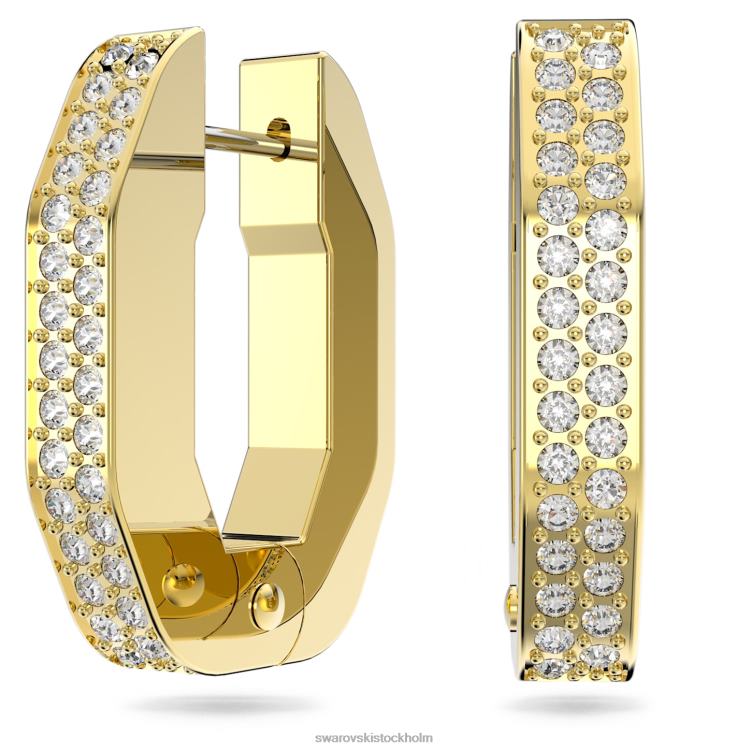 Swarovski dextera hoop örhängen P28L913 Smycken oktagonform, vit, guldfärgad