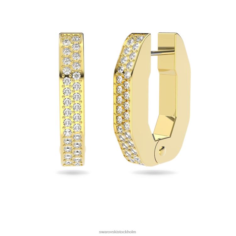 Swarovski dextera hoop örhängen P28L913 Smycken oktagonform, vit, guldfärgad