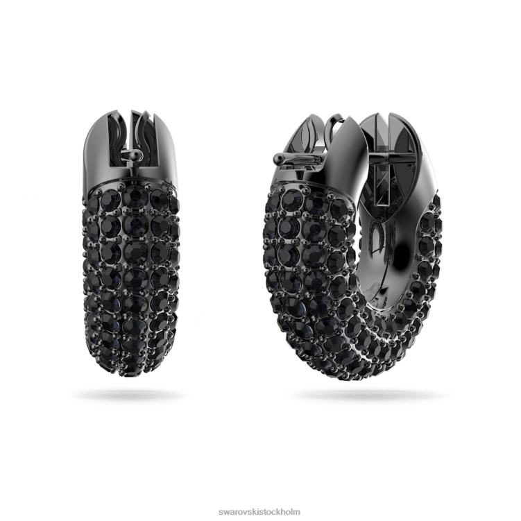 Swarovski dextera hoop örhängen P28L920 Smycken svart, ruteniumpläterad
