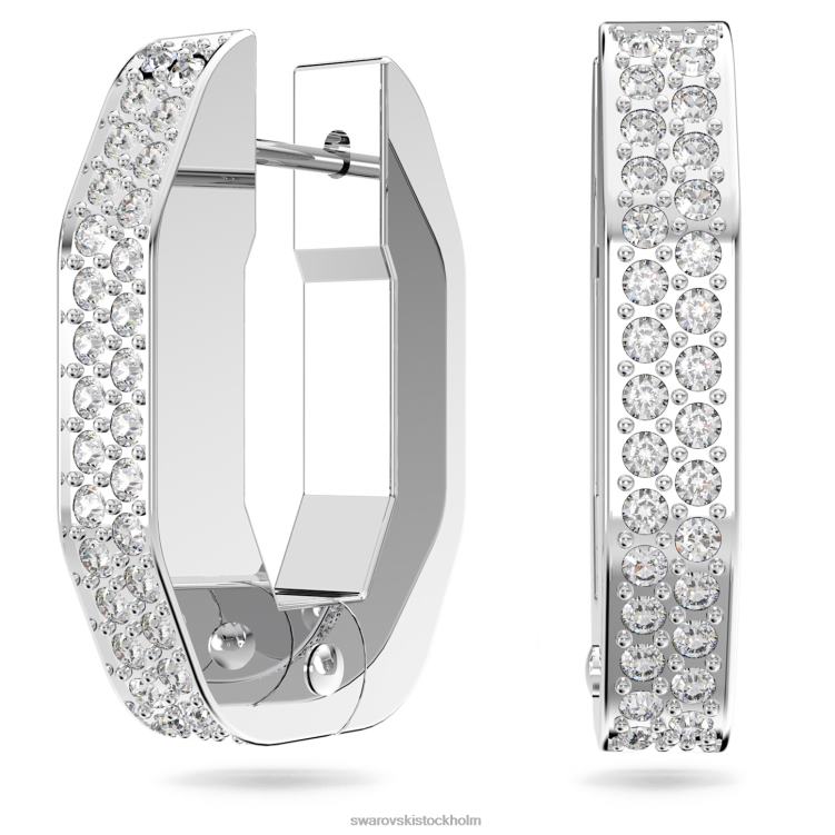 Swarovski dextera hoop örhängen P28L921 Smycken oktagonform, vit, rodiumpläterad