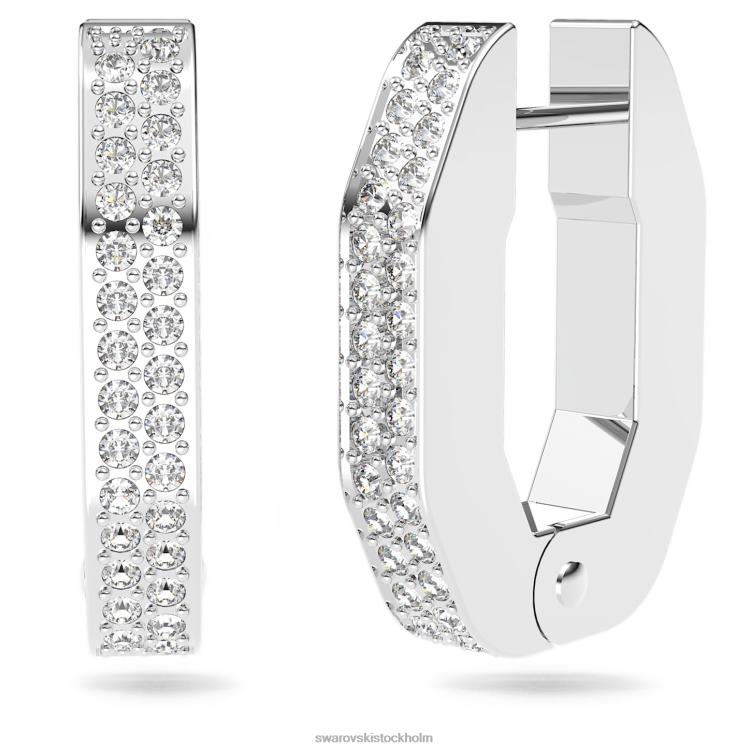 Swarovski dextera hoop örhängen P28L921 Smycken oktagonform, vit, rodiumpläterad