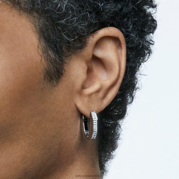 Swarovski dextera hoop örhängen P28L921 Smycken oktagonform, vit, rodiumpläterad