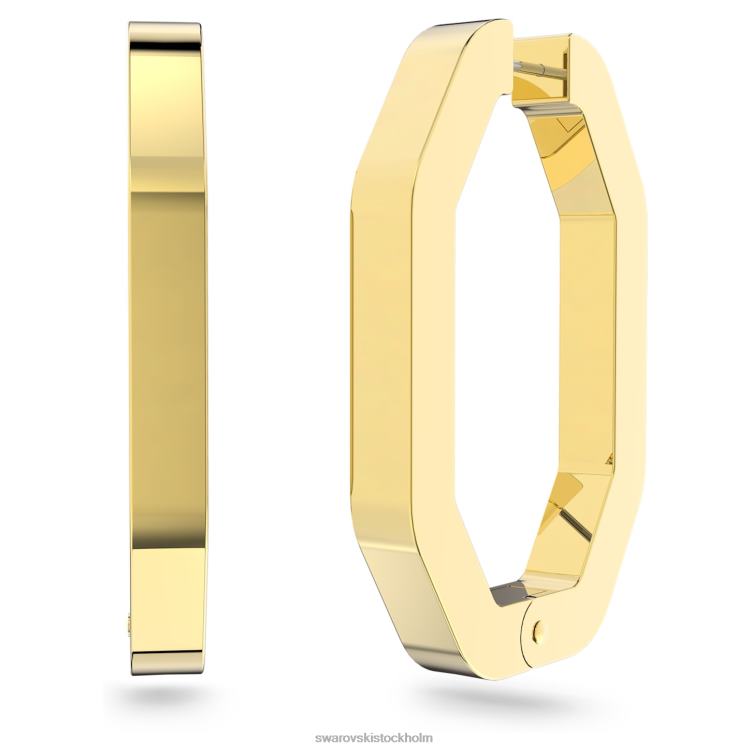 Swarovski dextera hoop örhängen P28L925 Smycken oktagonform, vit, guldfärgad