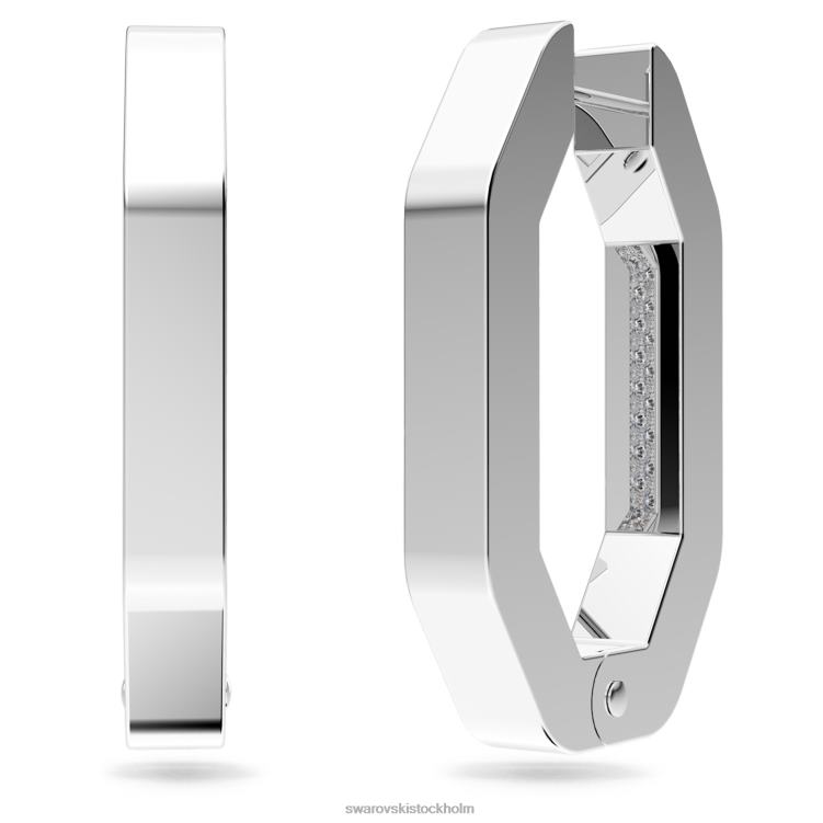Swarovski dextera hoop örhängen P28L926 Smycken oktagonform, vit, rodiumpläterad