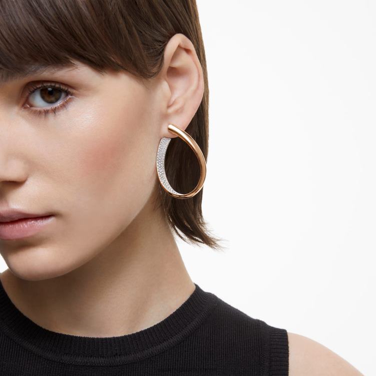 Swarovski finns ringörhängen P28L909 Smycken vit, roséguld pläterad