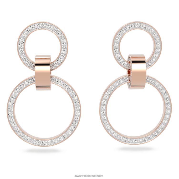 Swarovski ihåliga bågeörhängen P28L891 Smycken vit, roséguld pläterad
