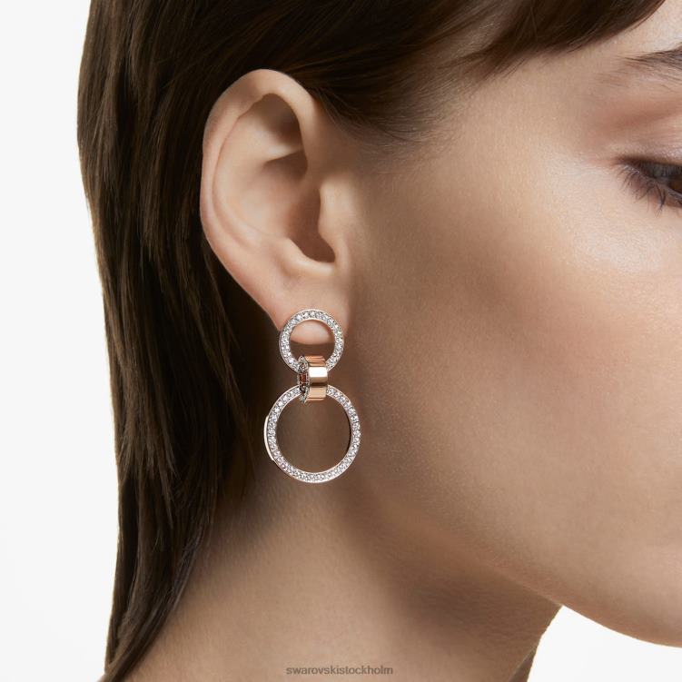 Swarovski ihåliga bågeörhängen P28L891 Smycken vit, roséguld pläterad