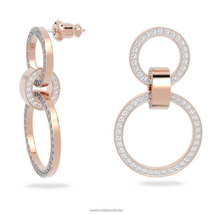 Swarovski ihåliga bågeörhängen P28L891 Smycken vit, roséguld pläterad
