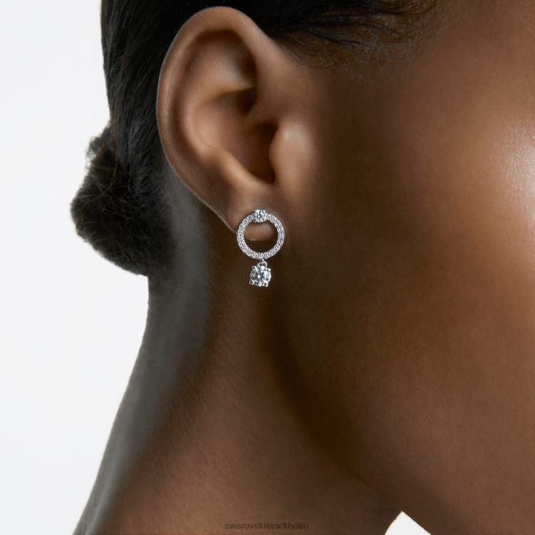 Swarovski locka till sig bågeörhängen P28L773 Smycken rund skuren, vit, rodiumpläterad