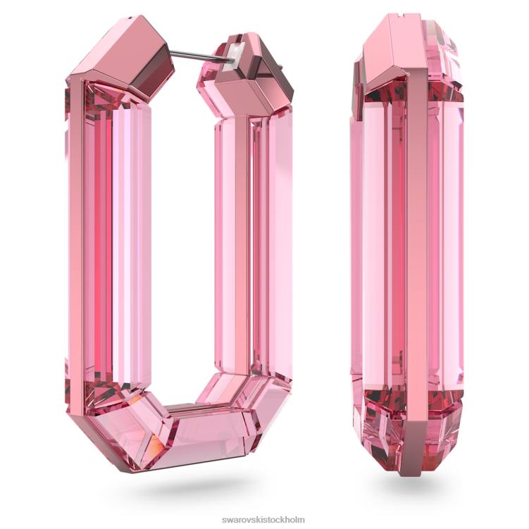 Swarovski lucent hoop örhängen P28L869 Smycken statement, oktagonform, rosa