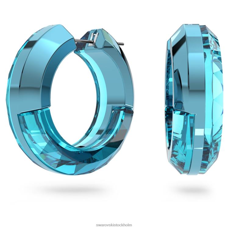 Swarovski lucent hoop örhängen P28L922 Smycken statement, rund form, blå