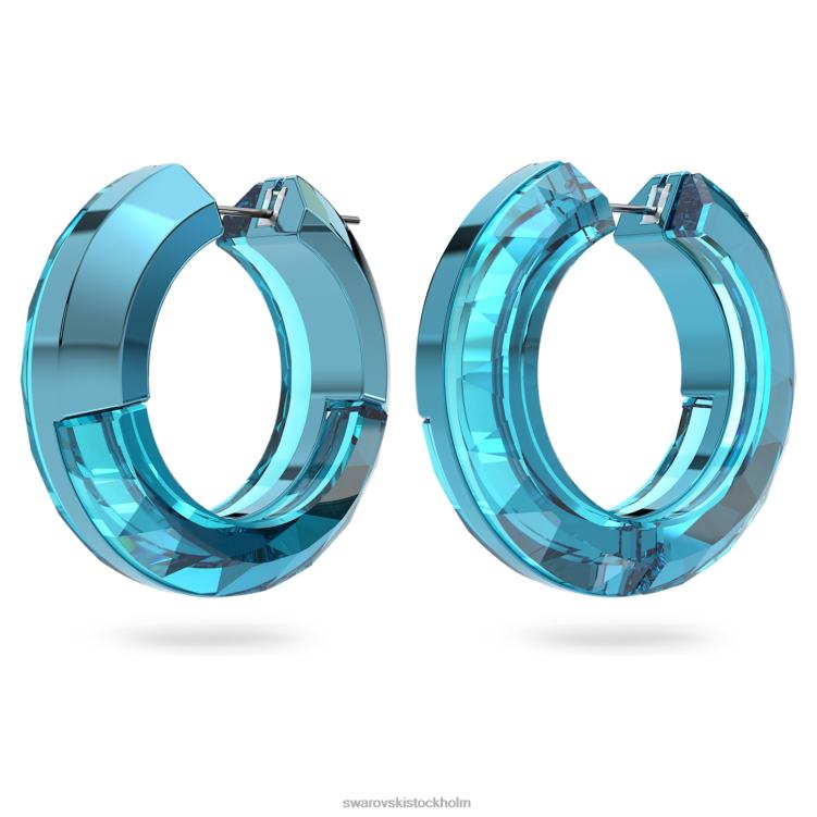 Swarovski lucent hoop örhängen P28L922 Smycken statement, rund form, blå